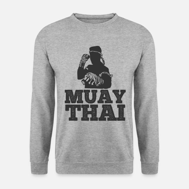 Thaiboxen Muay Thai - Unisex Pullover - Weißgrau meliert