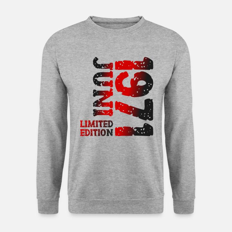 1971 Juni Limited Edition Geburtstag Geschenk - Unisex Pullover - Weißgrau meliert