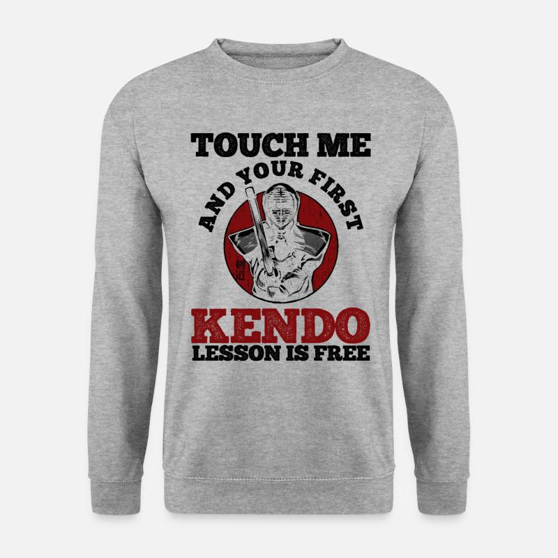 Japanischer Schwertkampf Kendo - Unisex Pullover - Weißgrau meliert