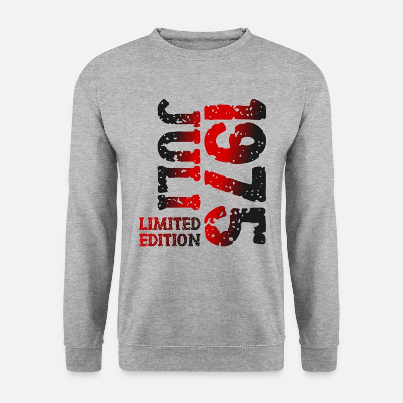 1975 Juli Limited Edition Geburtstag Geschenk - Unisex Pullover - Weißgrau meliert