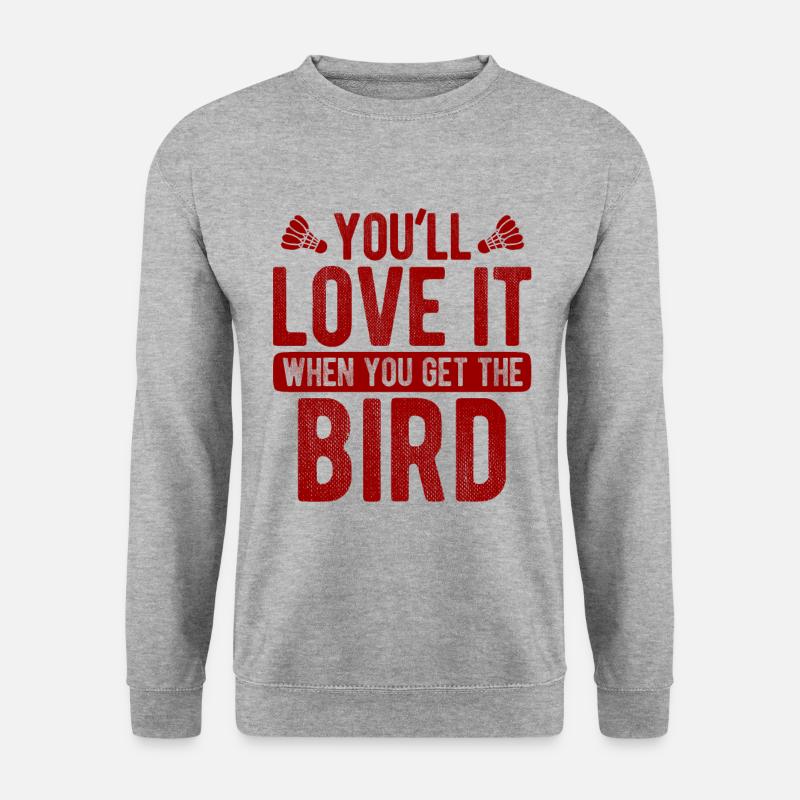 Badminton - Unisex Pullover - Weißgrau meliert