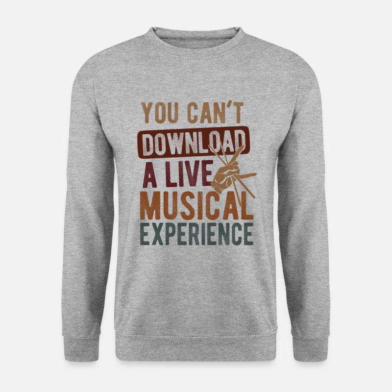 Schlagzeug Spieler Drummer - Unisex Pullover - Weißgrau meliert