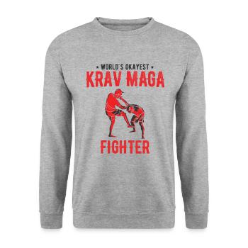 Israelischer Kampfsport Krav Maga - Unisex Pullover - Weißgrau meliert - Vorne - Alina (178cm) & Michal (187cm)