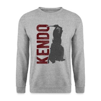 Japanischer Schwertkampf Kendo - Unisex Pullover - Weißgrau meliert - Vorne - Alina (178cm) & Michal (187cm)
