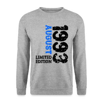 1993 Août Édition Limitée 30e Tenue d’anniversaire - Sweat-shirt Unisexe - gris chiné - Devant - Alina (178cm) & Michal (187cm)