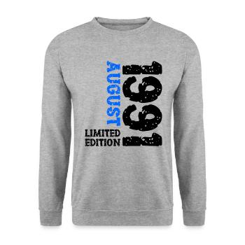 1991 August Limited Edition 32nd Birthday Outfit - Unisex Sweatshirt - salt & pepper - Front - Alina (178cm) & Michal (187cm)