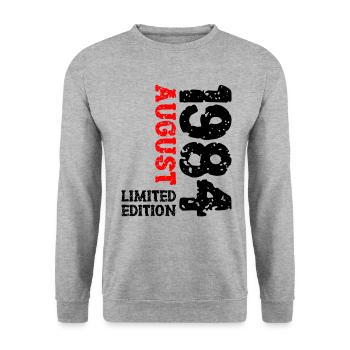 1984 Août Édition Limitée 39e Tenue d’anniversaire - Sweat-shirt Unisexe - gris chiné - Devant - Alina (178cm) & Michal (187cm)