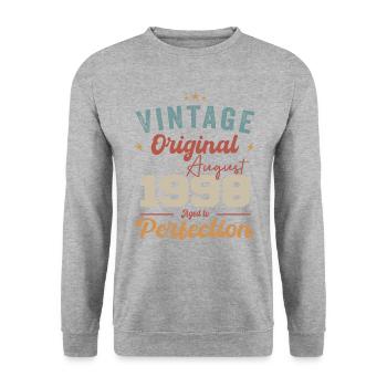 August 1998 Vintage Vintage Birthday Retro - Unisex Sweatshirt - salt & pepper - Front - Alina (178cm) & Michal (187cm)