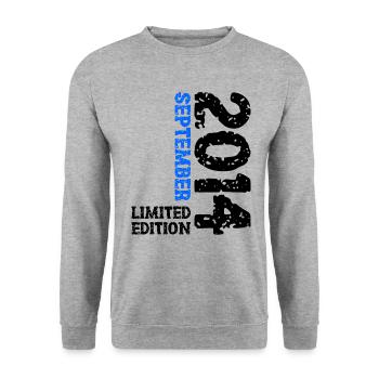 2014 Septembre Edition Limitée Décoration du 9ème anniversaire - Sweat-shirt Unisexe - gris chiné - Devant - Alina (178cm) & Michal (187cm)