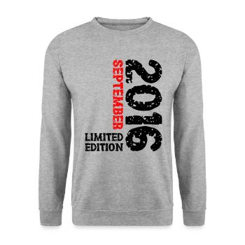 2016 September Limited Edition 7th Birthday Decoration - Unisex Sweatshirt - salt & pepper - Front - Alina (178cm) & Michal (187cm)