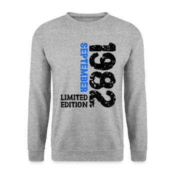 1982 September Limited Edition 41. Geburtstag Deko - Unisex Pullover - Weißgrau meliert - Vorne - Alina (178cm) & Michal (187cm)