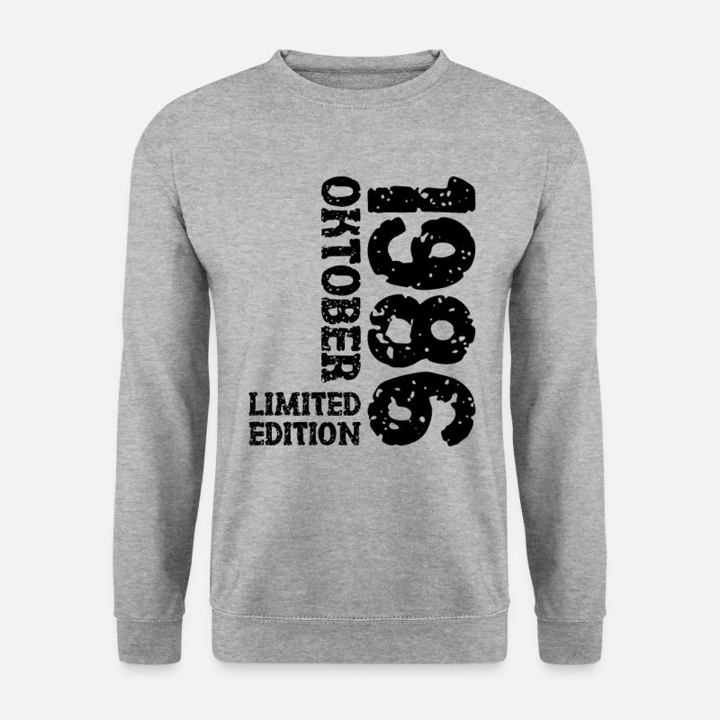 1986 Oktober Limited Edition 37. Geburtstag Deko - Unisex Pullover - Weißgrau meliert