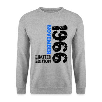 1966 novembre édition limitée 57e anniversaire décoration - Sweat-shirt Unisexe - gris chiné - Devant - Alina (178cm) & Michal (187cm)