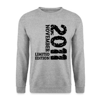 2011 Novembre Édition Limitée 12e Anniversaire Décoration - Sweat-shirt Unisexe - gris chiné - Devant - Alina (178cm) & Michal (187cm)