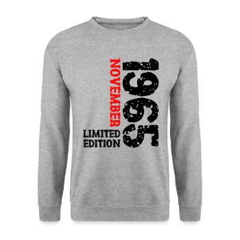 1965 novembre Limited Edition 58e anniversaire décoration - Sweat-shirt Unisexe - gris chiné - Devant - Alina (178cm) & Michal (187cm)