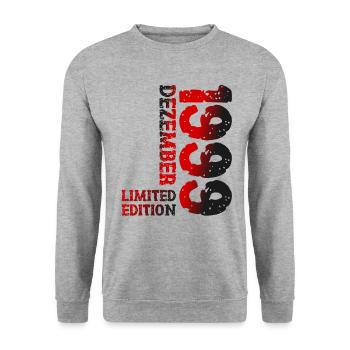 1999 December Limited Edition 24th Birthday Decoration - Unisex Sweatshirt - salt & pepper - Front - Alina (178cm) & Michal (187cm)