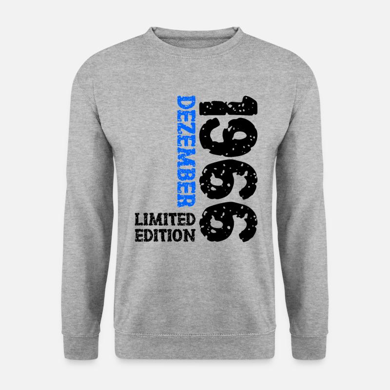 1966 Dezember Limited Edition 57. Geburtstag Deko - Unisex Pullover - Weißgrau meliert