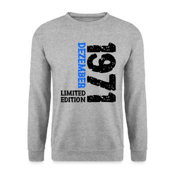 1971 décembre édition limitée 52e anniversaire décoration - Sweat-shirt Unisexe - gris chiné - Devant - Alina (178cm) & Michal (187cm)