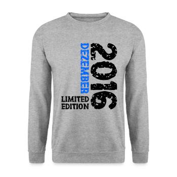 2016 December Limited Edition 7th Birthday Decoration - Unisex Sweatshirt - salt & pepper - Front - Alina (178cm) & Michal (187cm)
