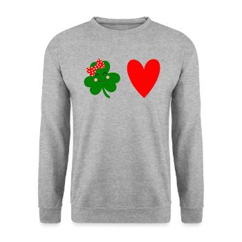 Accessoires de la Saint-Patrick Irlande Shamrock décoration - Sweat-shirt Unisexe - gris chiné - Devant - Alina (178cm) & Michal (187cm)