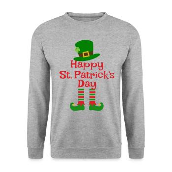 Accessoires de la Saint-Patrick Irlande Shamrock décoration - Sweat-shirt Unisexe - gris chiné - Devant - Alina (178cm) & Michal (187cm)
