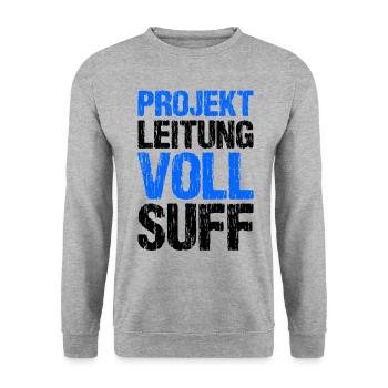 Bier Saufen Shirt Damen Herren Feiern Partnerlook - Unisex Pullover - Weißgrau meliert - Vorne - Alina (178cm) & Michal (187cm)
