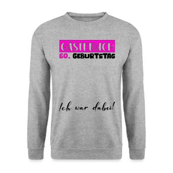 60e anniversaire T-Shirt Livre d’or Décoration Femme - Sweat-shirt Unisexe - gris chiné - Devant - Alina (178cm) & Michal (187cm)