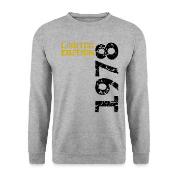 1978 édition limitée cadeau d’anniversaire femme mari - Sweat-shirt Unisexe - gris chiné - Devant - Alina (178cm) & Michal (187cm)
