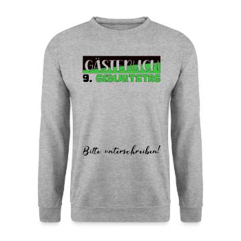 9e anniversaire cadeau filles garçons livre d’or - Sweat-shirt Unisexe - gris chiné - Devant - Alina (178cm) & Michal (187cm)