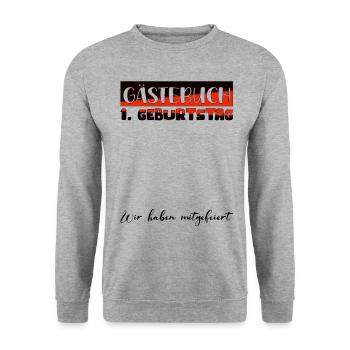 1er cadeau d’anniversaire filles garçons livre d’or - Sweat-shirt Unisexe - gris chiné - Devant - Alina (178cm) & Michal (187cm)