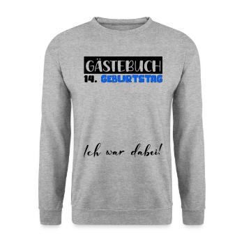 14 Cadeau D’anniversaire Garçons Livre D’or Hommes - Sweat-shirt Unisexe - gris chiné - Devant - Alina (178cm) & Michal (187cm)