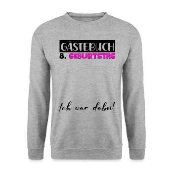 8e anniversaire cadeau filles livre d’or femmes - Sweat-shirt Unisexe - gris chiné - Devant - Alina (178cm) & Michal (187cm)