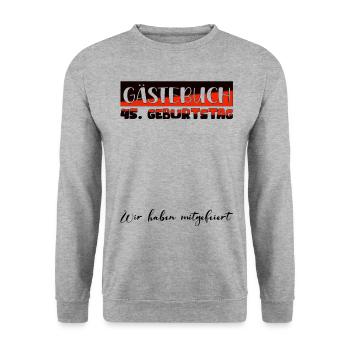 45 Birthday Gift Women's Decoration Men's Guestbook - Unisex Sweatshirt - salt & pepper - Front - Alina (178cm) & Michal (187cm)