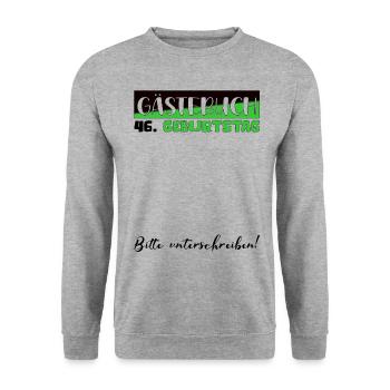 46 Birthday Gift Women's Decoration Men's Guestbook - Unisex Sweatshirt - salt & pepper - Front - Alina (178cm) & Michal (187cm)