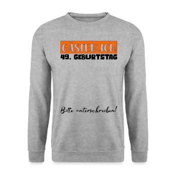 49 Birthday Gift Women's Decoration Men's Guestbook - Unisex Sweatshirt - salt & pepper - Front - Alina (178cm) & Michal (187cm)