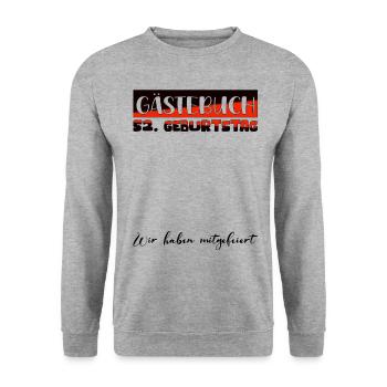 Livre d'or pour femmes et hommes, cadeau de 52e anniversaire, décoration - Sweat-shirt Unisexe - gris chiné - Devant - Alina (178cm) & Michal (187cm)