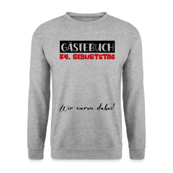 54 Birthday Gift Women's Decoration Men's Guestbook - Unisex Sweatshirt - salt & pepper - Front - Alina (178cm) & Michal (187cm)