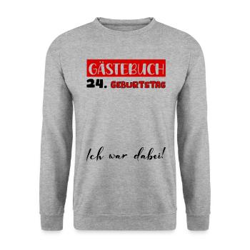 24th Birthday Gift Girls Boys Guestbook - Unisex Sweatshirt - salt & pepper - Front - Alina (178cm) & Michal (187cm)