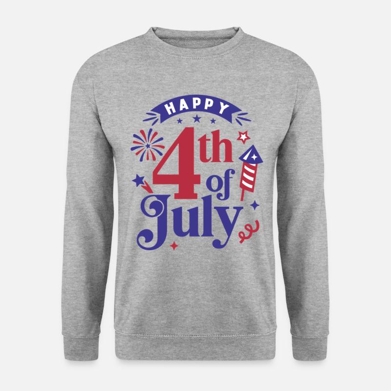 Frohen 4. Juli - Unisex Pullover - Weißgrau meliert
