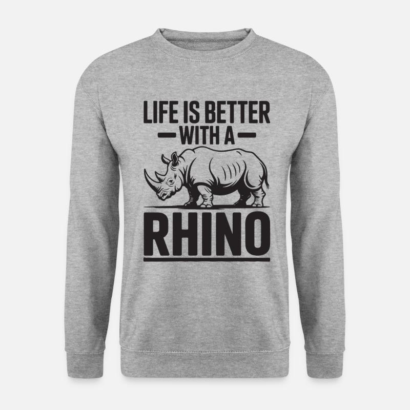 Nashorn - Unisex Pullover - Weißgrau meliert