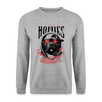 Voisinage Homies - Stray Dogs Urban Soul - Sweat-shirt Unisexe - gris chiné - Devant - Alina (178cm) & Michal (187cm)