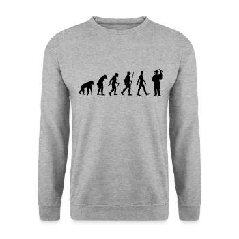 Student Evolution Studenten Abschluss - Unisex Pullover - Weißgrau meliert - Vorne - Alina (178cm) & Michal (187cm)