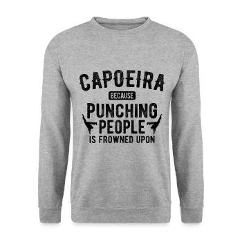 Capoeira - Unisex Pullover - Weißgrau meliert - Vorne - Alina (178cm) & Michal (187cm)