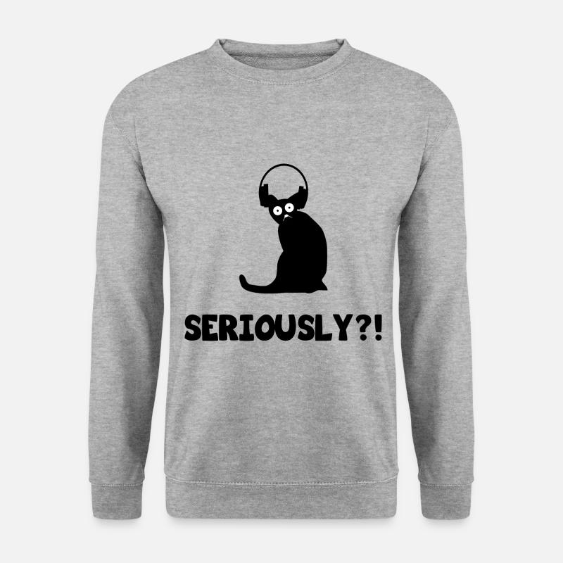 Funny Cat Gaming Chat Kat - Unisex Pullover - Weißgrau meliert