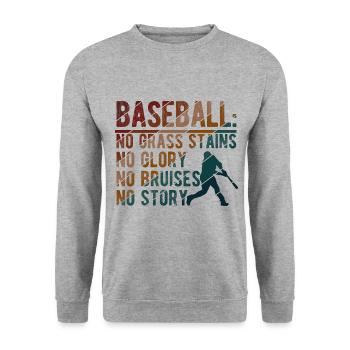 Baseball - Unisex Pullover - Weißgrau meliert - Vorne - Alina (178cm) & Michal (187cm)