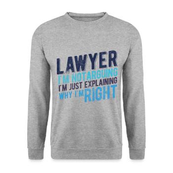 Richter Jurist Anwalt - Unisex Pullover - Weißgrau meliert - Vorne - Alina (178cm) & Michal (187cm)