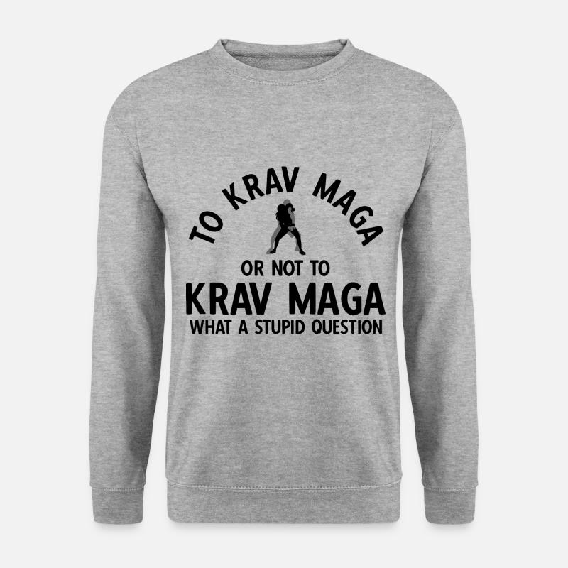 Israelischer Kampfsport Krav Maga - Unisex Pullover - Weißgrau meliert