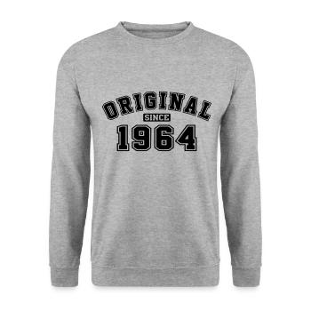 Original Since 1964 College Style - Unisex Sweatshirt - salt & pepper - Front - Alina (178cm) & Michal (187cm)