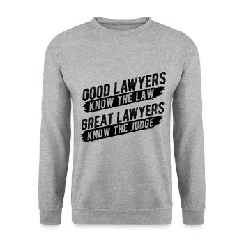 Richter Jurist Anwalt - Unisex Pullover - Weißgrau meliert - Vorne - Alina (178cm) & Michal (187cm)