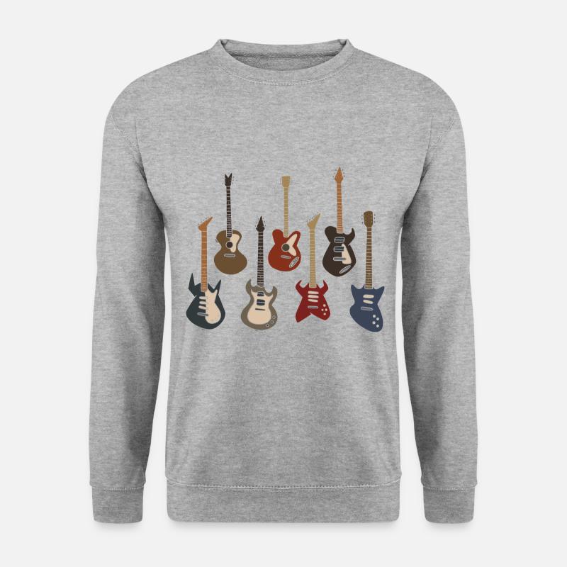 Akustik Spruch Für E-Gitarre Konzert Gitarre - Unisex Pullover - Weißgrau meliert
